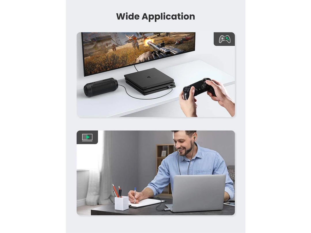محول صوت من USB إلى 3.5 ملم (ميكروفون + سماعة رأس) من uGreen CM383-80864 محول صوت من USB إلى 3.5 ملم (ميكروفون + سماعة رأس) من uGreen CM383-80864